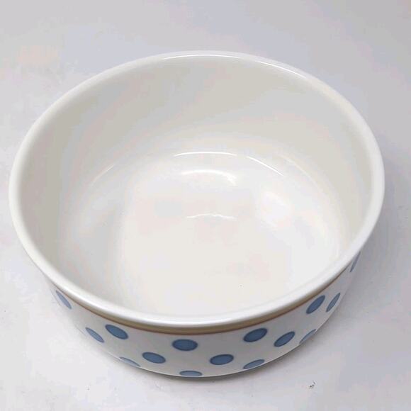 VTG Villeroy & Boch Twist Anna 2 Round Vegetable Bowls White Blue Polka Dots - Picture 4 of 14